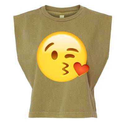 Kiss Face Emoticon Emoji Kissing Heart Garment-Dyed Women's Muscle Tee