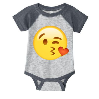 Kiss Face Emoticon Emoji Kissing Heart Infant Baby Jersey Bodysuit