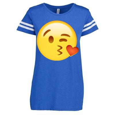 Kiss Face Emoticon Emoji Kissing Heart Enza Ladies Jersey Football T-Shirt