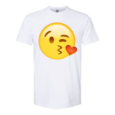 Kiss Face Emoticon Emoji Kissing Heart Softstyle CVC T-Shirt