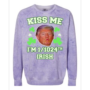 Kiss Me I'm 1/1024 Irish Trump St Patricks Day Colorblast Crewneck Sweatshirt