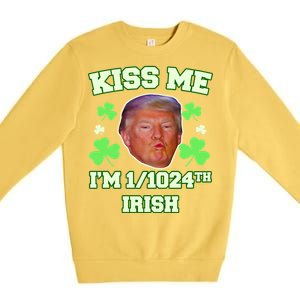 Kiss Me I'm 1/1024 Irish Trump St Patricks Day Premium Crewneck Sweatshirt