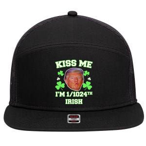 Kiss Me I'm 1/1024 Irish Trump St Patricks Day 7 Panel Mesh Trucker Snapback Hat