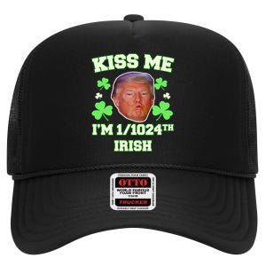 Kiss Me I'm 1/1024 Irish Trump St Patricks Day High Crown Mesh Back Trucker Hat