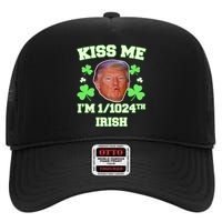 Kiss Me I'm 1/1024 Irish Trump St Patricks Day High Crown Mesh Back Trucker Hat