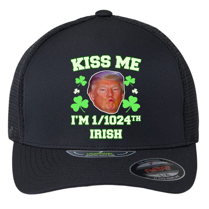 Kiss Me I'm 1/1024 Irish Trump St Patricks Day Flexfit Unipanel Trucker Cap