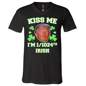 Kiss Me I'm 1/1024 Irish Trump St Patricks Day V-Neck T-Shirt