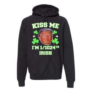 Kiss Me I'm 1/1024 Irish Trump St Patricks Day Premium Hoodie