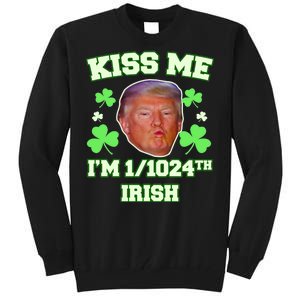 Kiss Me I'm 1/1024 Irish Trump St Patricks Day Tall Sweatshirt