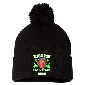 Kiss Me I'm 1/1024 Irish Trump St Patricks Day Pom Pom 12in Knit Beanie