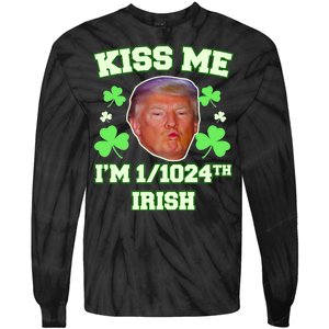 Kiss Me I'm 1/1024 Irish Trump St Patricks Day Tie-Dye Long Sleeve Shirt