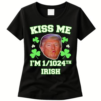 Kiss Me I'm 1/1024 Irish Trump St Patricks Day Womens T-Shirt