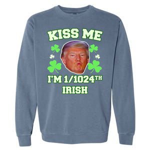 Kiss Me I'm 1/1024 Irish Trump St Patricks Day Garment-Dyed Sweatshirt