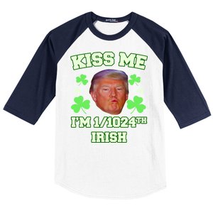 Kiss Me I'm 1/1024 Irish Trump St Patricks Day Baseball Sleeve Shirt