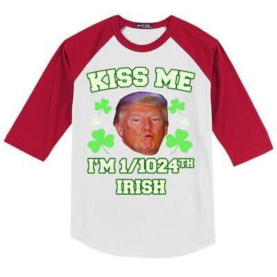 Kiss Me I'm 1/1024 Irish Trump St Patricks Day Kids Colorblock Raglan Jersey