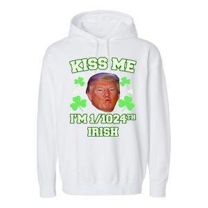 Kiss Me I'm 1/1024 Irish Trump St Patricks Day Garment-Dyed Fleece Hoodie