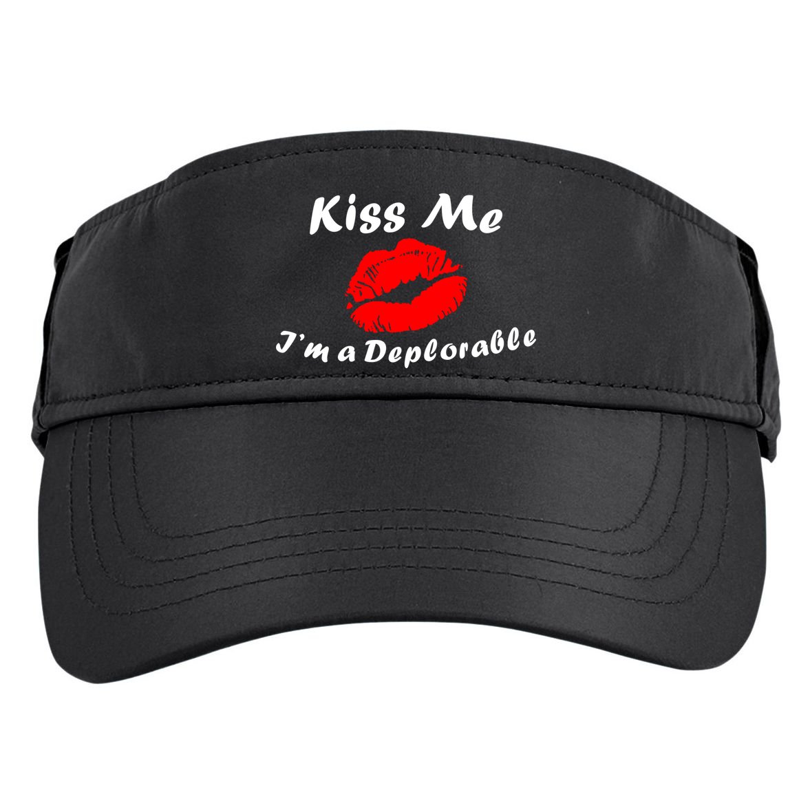 Kiss Me I'm a Deplorable Funny Eleciton 2016 Adult Drive Performance Visor