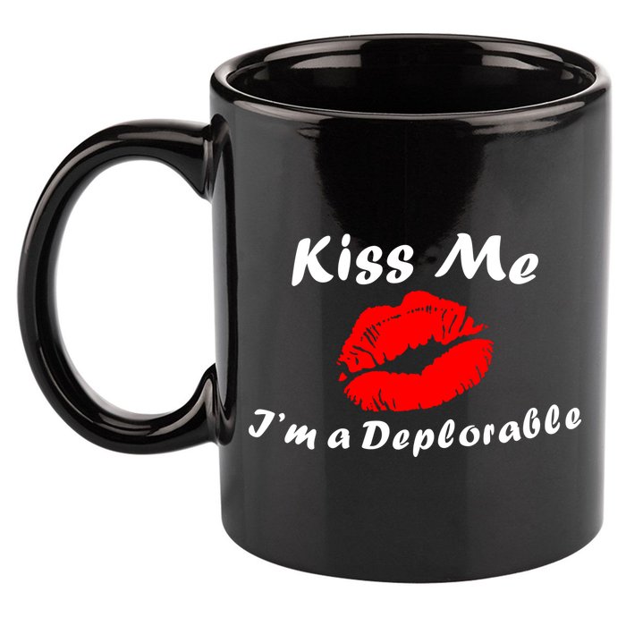 Kiss Me I'm a Deplorable Funny Eleciton 2016 11oz C Handle Ceramic Mug