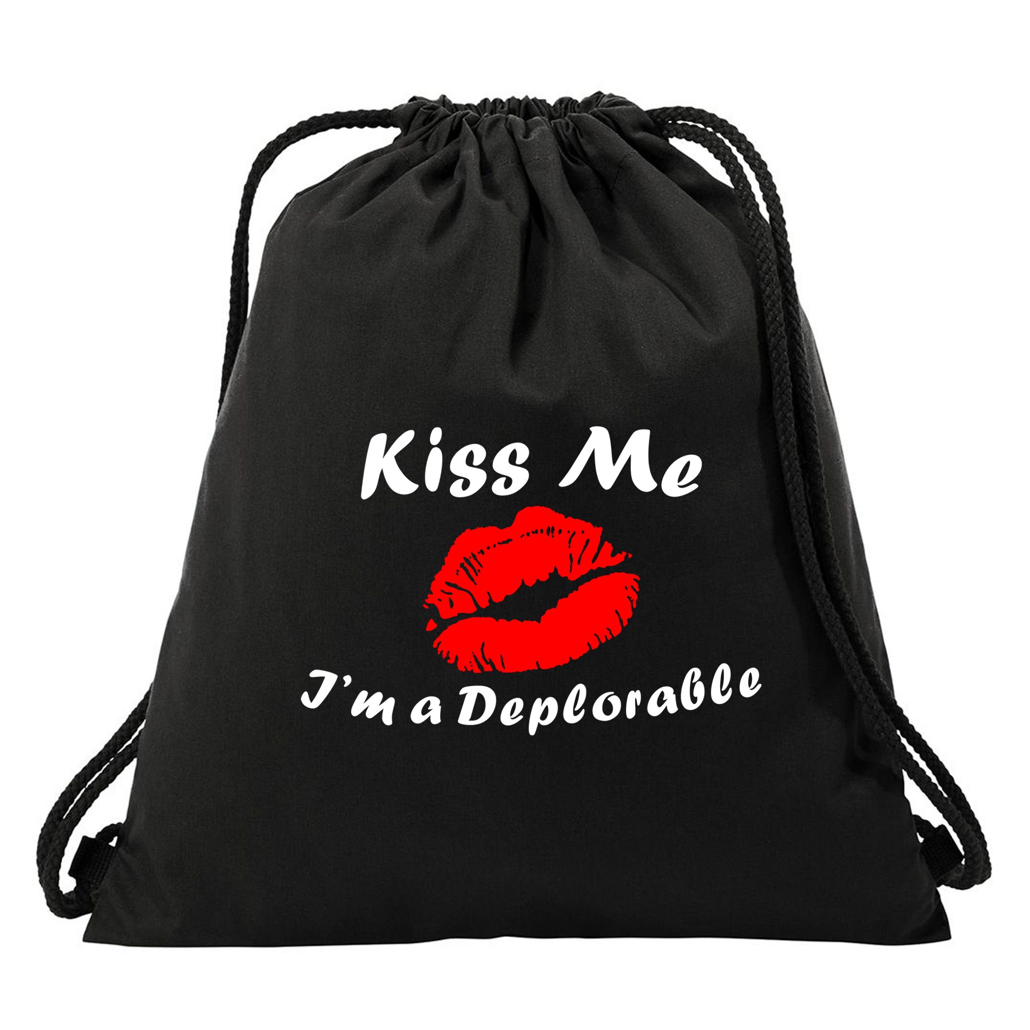 Kiss Me I'm a Deplorable Funny Eleciton 2016 Drawstring Bag