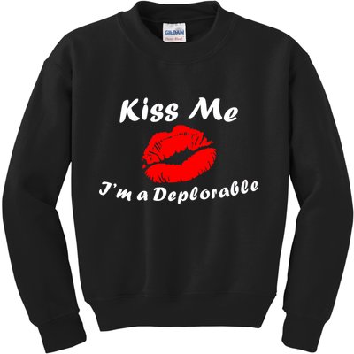 Kiss Me I'm a Deplorable Funny Eleciton 2016 Kids Sweatshirt