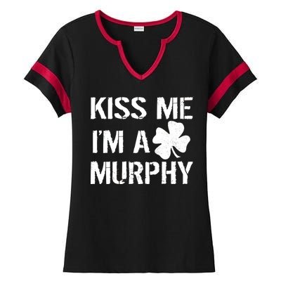 Kiss Me I'm A Murphy St. Patrick's Day Ladies Halftime Notch Neck Tee