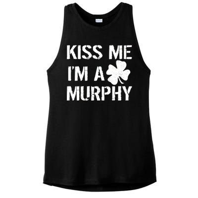 Kiss Me I'm A Murphy St. Patrick's Day Ladies PosiCharge Tri-Blend Wicking Tank