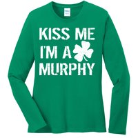 Kiss Me I'm A Murphy St. Patrick's Day Ladies Long Sleeve Shirt