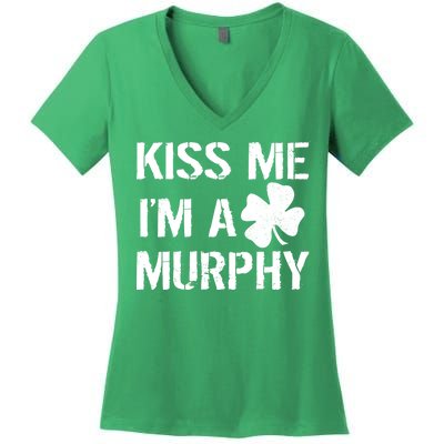 Kiss Me I'm A Murphy St. Patrick's Day Women's V-Neck T-Shirt