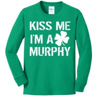 Kiss Me I'm A Murphy St. Patrick's Day Kids Long Sleeve Shirt