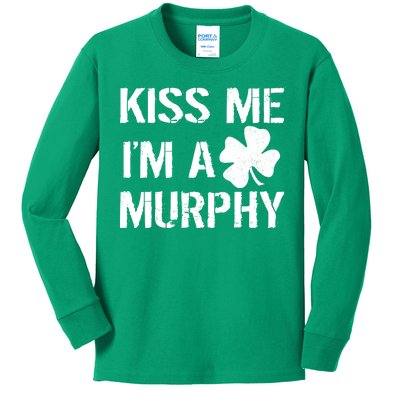 Kiss Me I'm A Murphy St. Patrick's Day Kids Long Sleeve Shirt