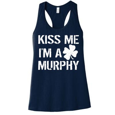 Kiss Me I'm A Murphy St. Patrick's Day Women's Racerback Tank