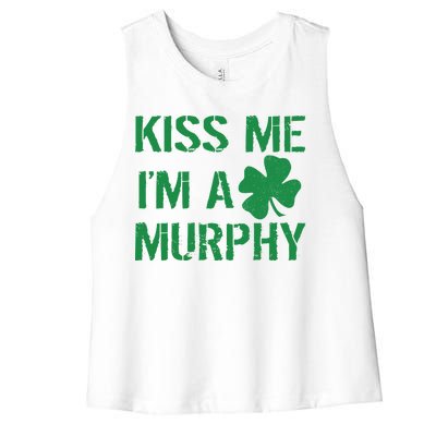 Kiss Me I'm A Murphy St. Patrick's Day Women's Racerback Cropped Tank