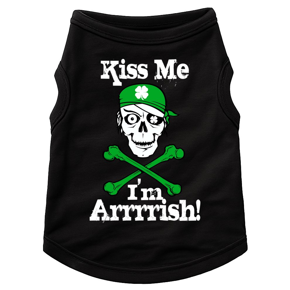 Kiss Me I'm Arrrish Pirate St. Patrick's Day Doggie Tank