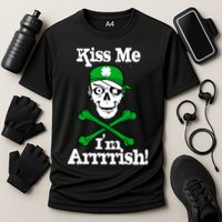 Kiss Me I'm Arrrish Pirate St. Patrick's Day Cooling Performance Crew T-Shirt