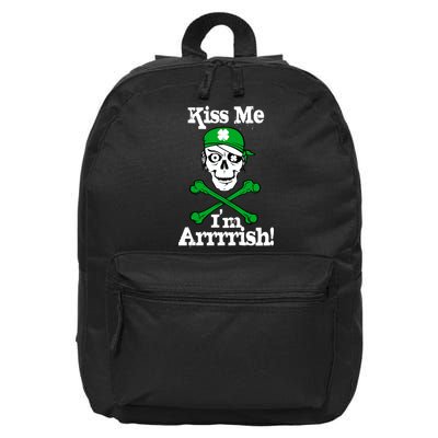 Kiss Me I'm Arrrish Pirate St. Patrick's Day 16 in Basic Backpack