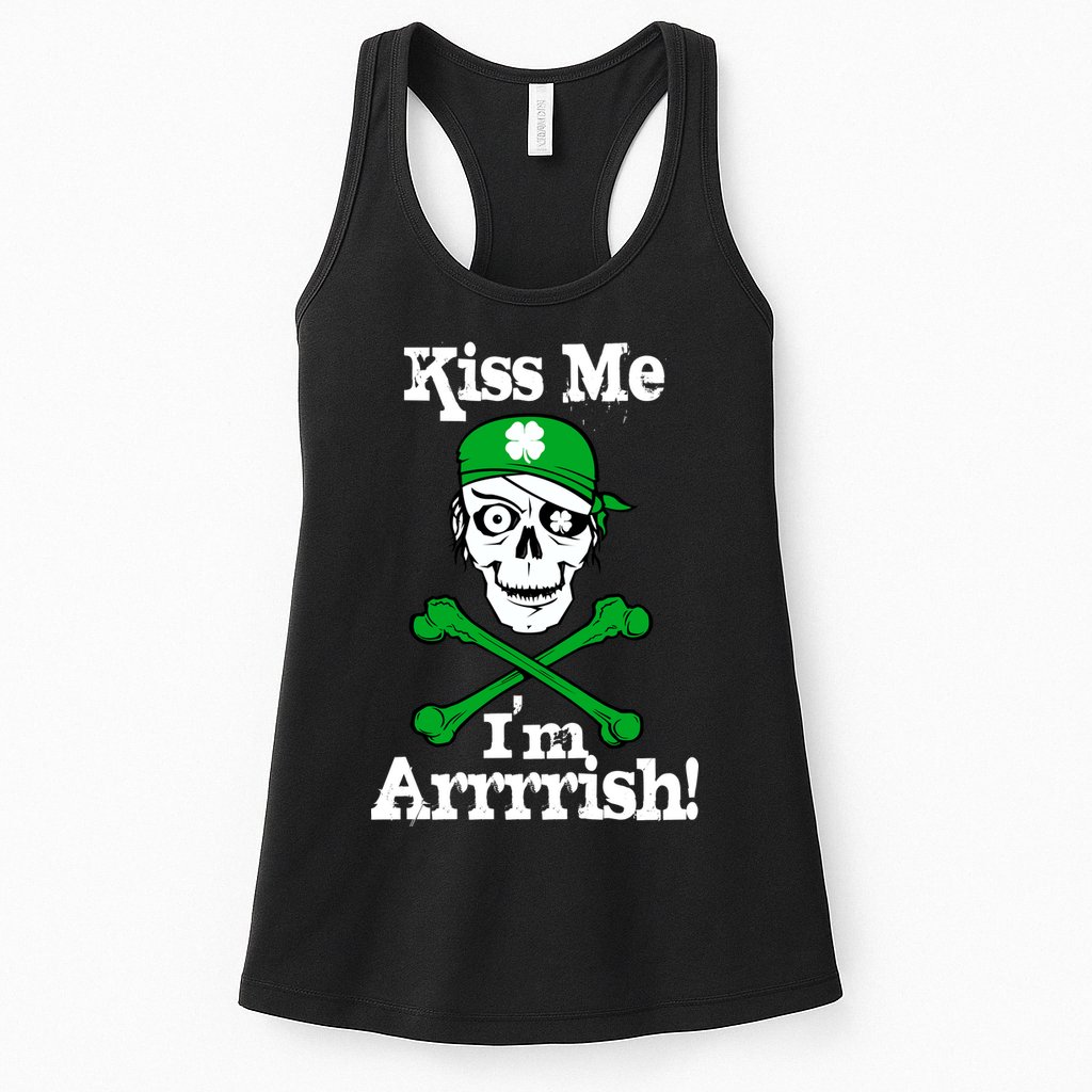 Kiss Me I'm Arrrish Pirate St. Patrick's Day Womens Tank Top