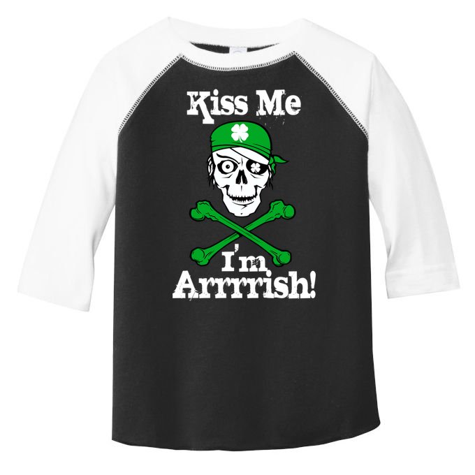 Kiss Me I'm Arrrish Pirate St. Patrick's Day Toddler Fine Jersey T-Shirt