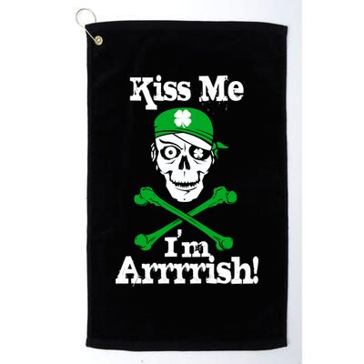 Kiss Me I'm Arrrish Pirate St. Patrick's Day Golf Towel
