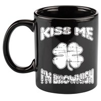 Kiss Me I'm Brownish Irish 11oz C Handle Ceramic Mug