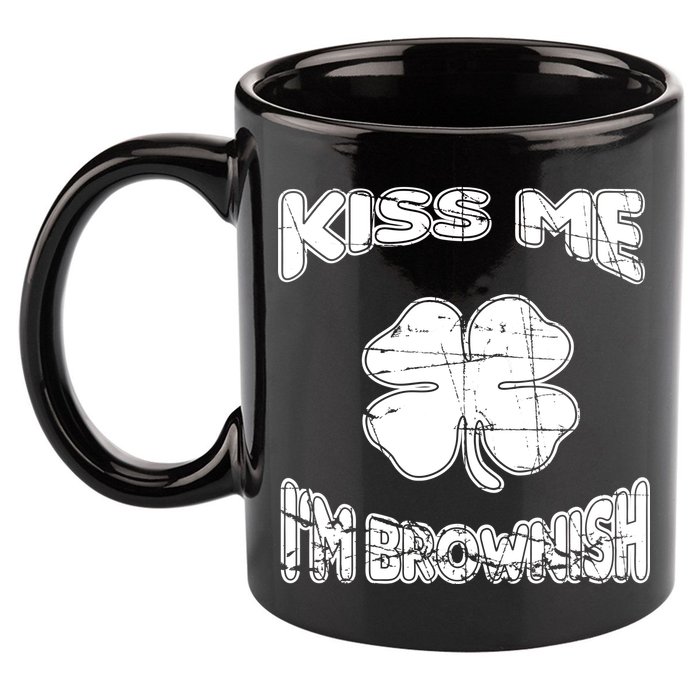 Kiss Me I'm Brownish Irish 11oz C Handle Ceramic Mug