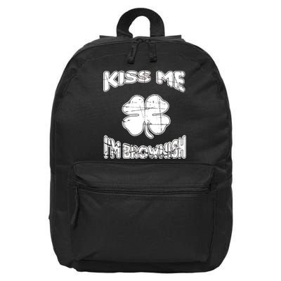 Kiss Me I'm Brownish Irish 16 in Basic Backpack