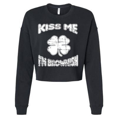 Kiss Me I'm Brownish Irish Cropped Pullover Crew