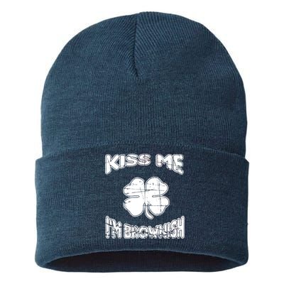 Kiss Me I'm Brownish Irish Sustainable Knit Beanie