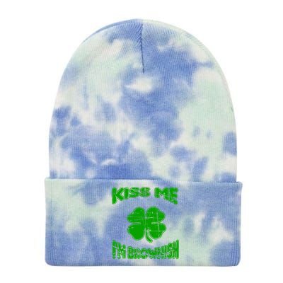 Kiss Me I'm Brownish Irish Tie Dye 12in Knit Beanie