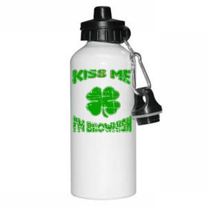 Kiss Me I'm Brownish Irish Aluminum Water Bottle 