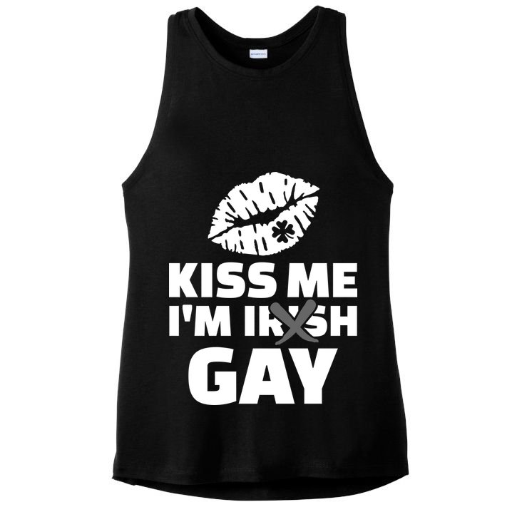 Kiss Me I'm Gay Irish Crossed Off Ladies PosiCharge Tri-Blend Wicking Tank