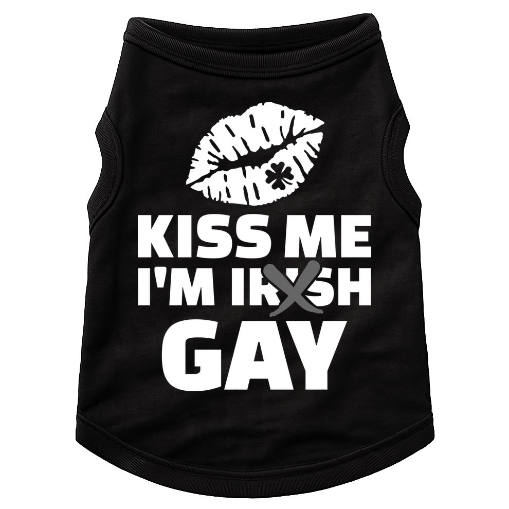 Kiss Me I'm Gay Irish Crossed Off Doggie Tank