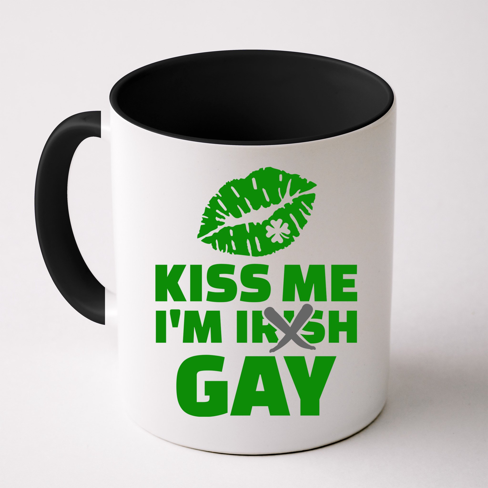 Kiss Me I'm Gay Irish Crossed Off Mug
