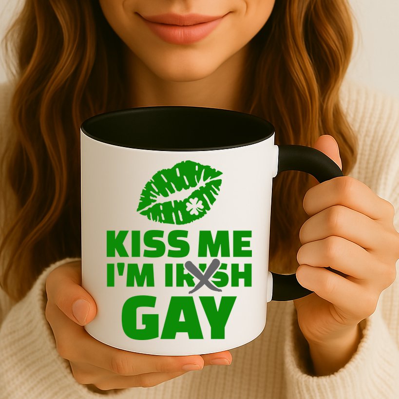 Kiss Me I'm Gay Irish Crossed Off Mug