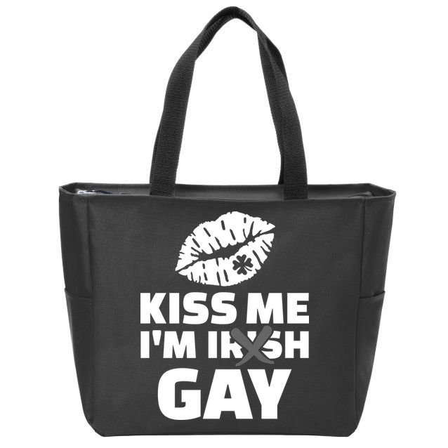Kiss Me I'm Gay Irish Crossed Off Zip Tote Bag